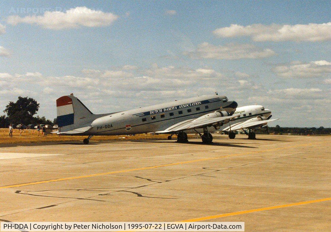 PH-DDA, 1943 Douglas C-47A-70-DL Skytrain C/N 19109, C-47A Skytrain charter flight at the 1995 Intnl Air Tattoo at RAF Fairford.