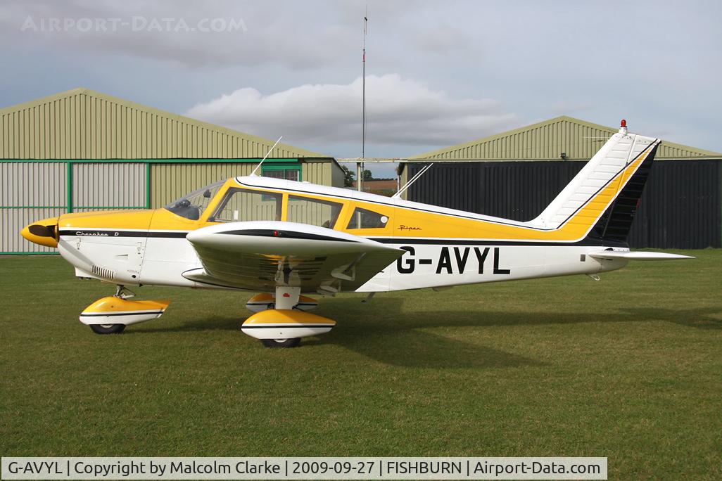 G-AVYL, 1968 Piper PA-28-180 Cherokee D C/N 28-4622, Piper PA-28-180 Cherokee D at Fishburn Airfield in 2009.