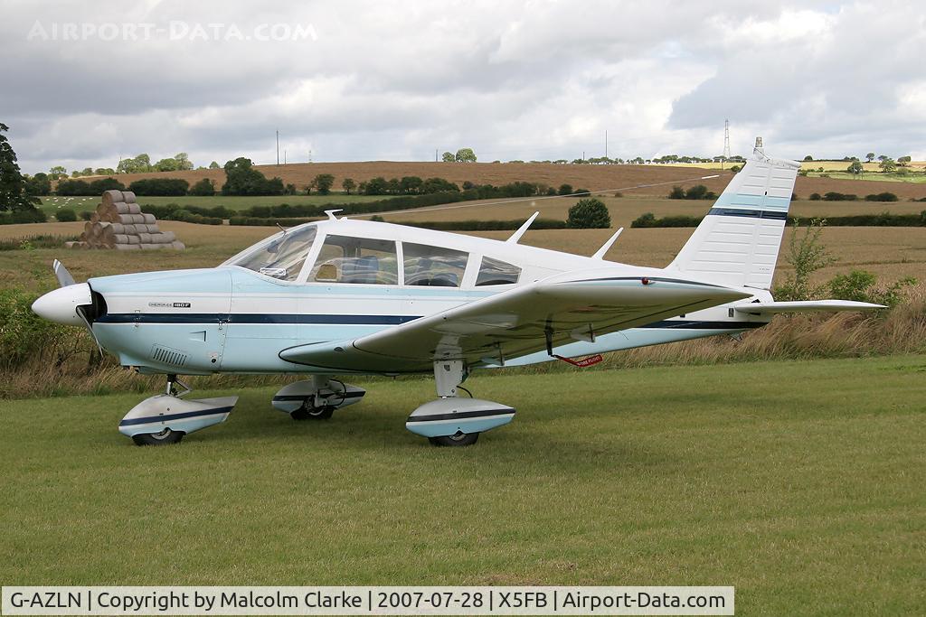 G-AZLN, 1971 Piper PA-28-180 Cherokee C/N 28-7105210, Piper PA-28-180 Cherokee F at Fishburn Airfield, UK in 2007.