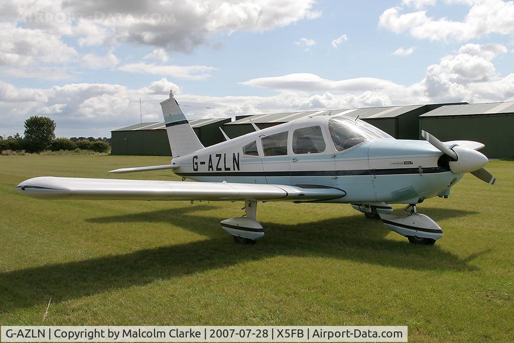 G-AZLN, 1971 Piper PA-28-180 Cherokee C/N 28-7105210, Piper PA-28-180 Cherokee F at Fishburn Airfield, UK in 2007.