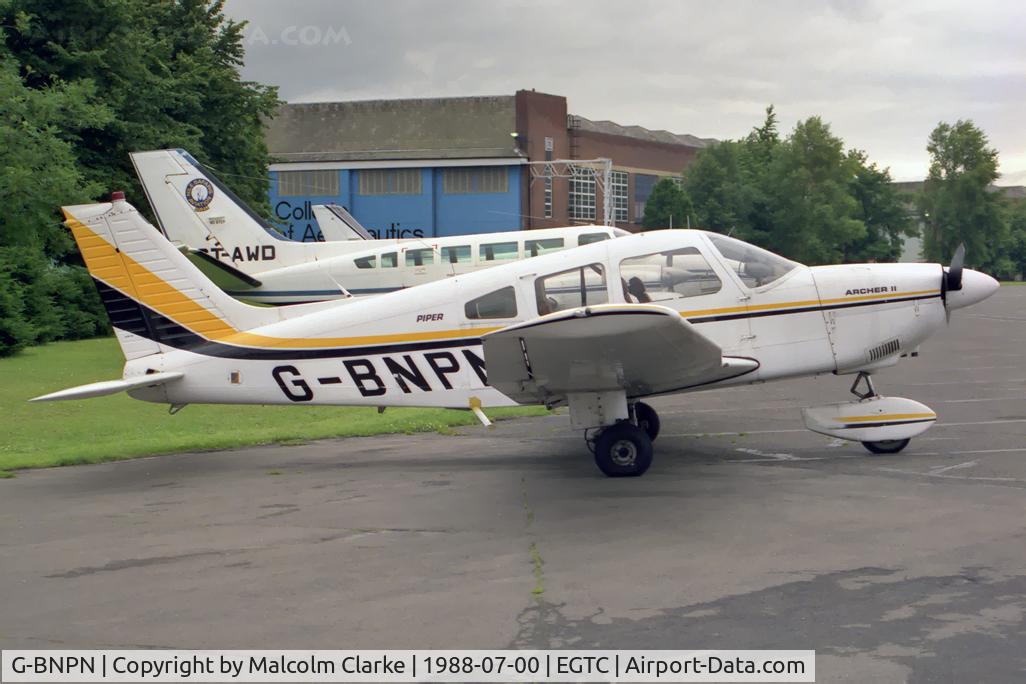 G-BNPN, 1978 Piper PA-28-181 Cherokee Archer II C/N 28-7890059, Piper PA-28-181 Archer II at Cranfield Airport in 1988.