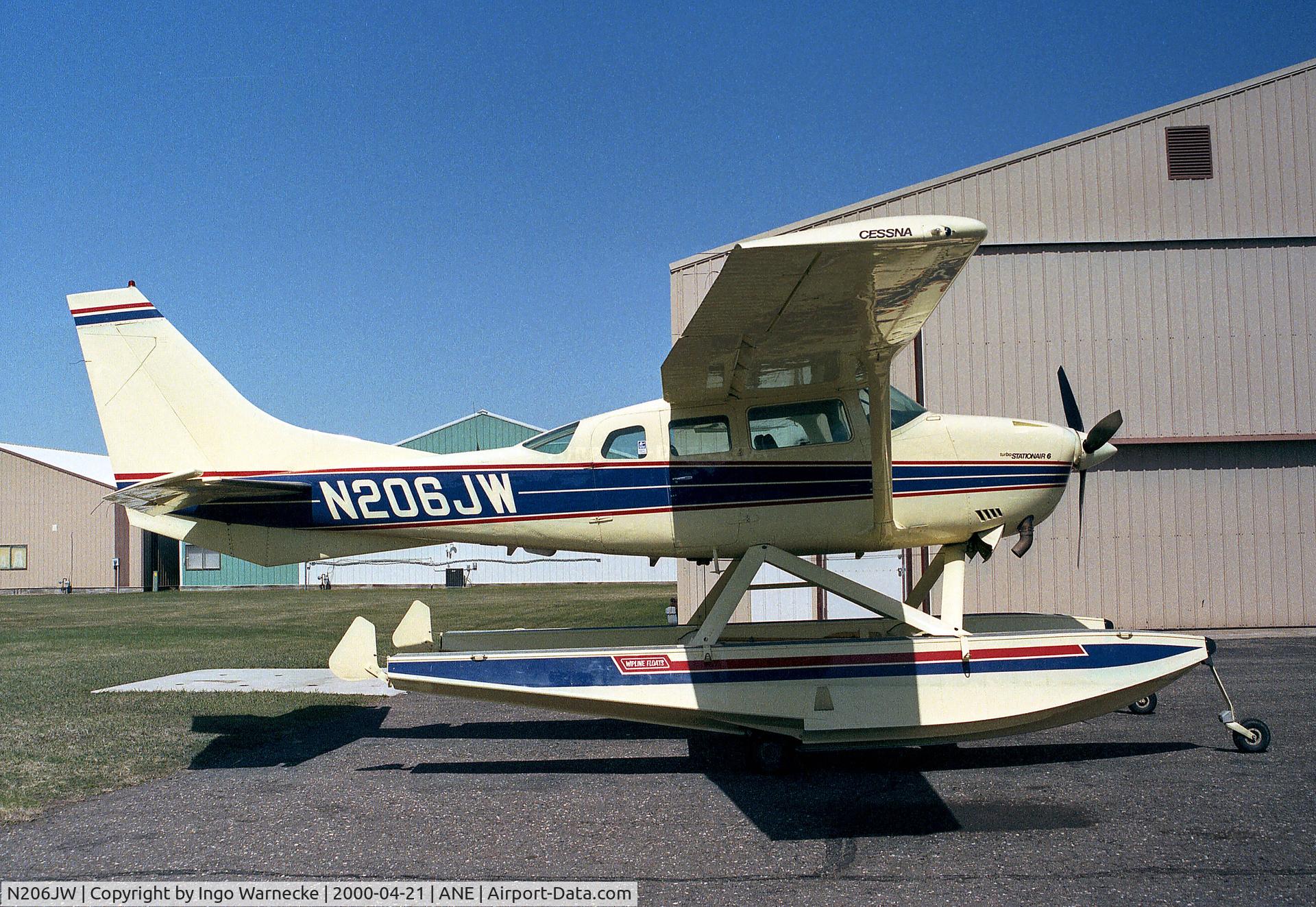 N206JW, 1981 Cessna TU206G Turbo Stationair C/N U20606283, Cessna TU206G Turbo Stationair 6 on amphibious floats at Anoka County Airport, Blaine MN