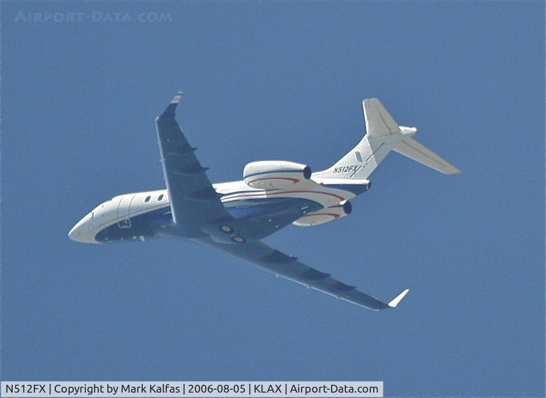 N512FX, 2004 Bombardier Challenger 300 (BD-100-1A10) C/N 20022, BOMBARDIER AEROSPACE CORP Challenger 300, N512FX departing 25L KLAX.