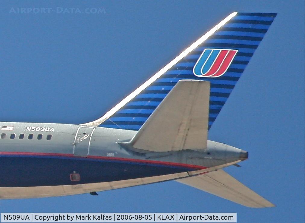 N509UA, 1990 Boeing 757-222 C/N 24763, United Airlines Boeing 757-222, N509UA 25R departure KLAX.