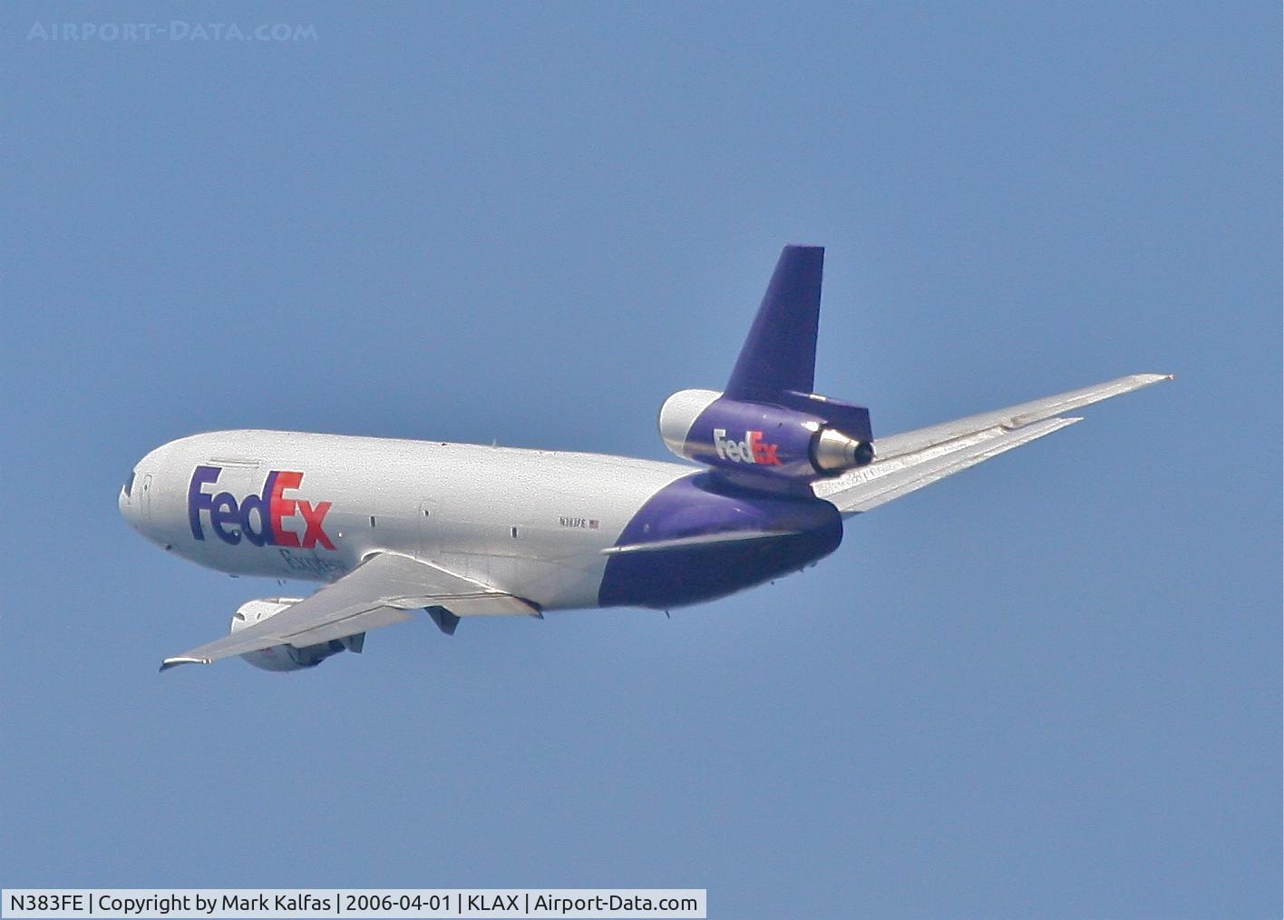 N383FE, 1973 McDonnell Douglas MD-10-10F C/N 46616, FedEx Mcdonnell Douglas MD-10-10F, N383FE 25L departure KLAX.