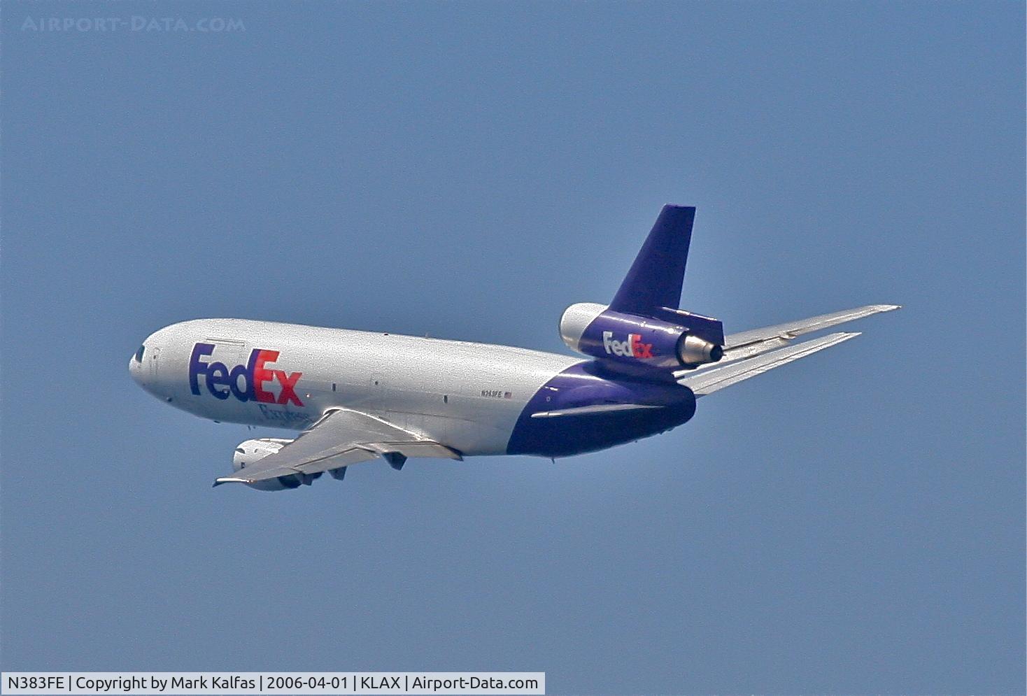 N383FE, 1973 McDonnell Douglas MD-10-10F C/N 46616, FedEx Mcdonnell Douglas MD-10-10F, N383FE 25L departure KLAX.