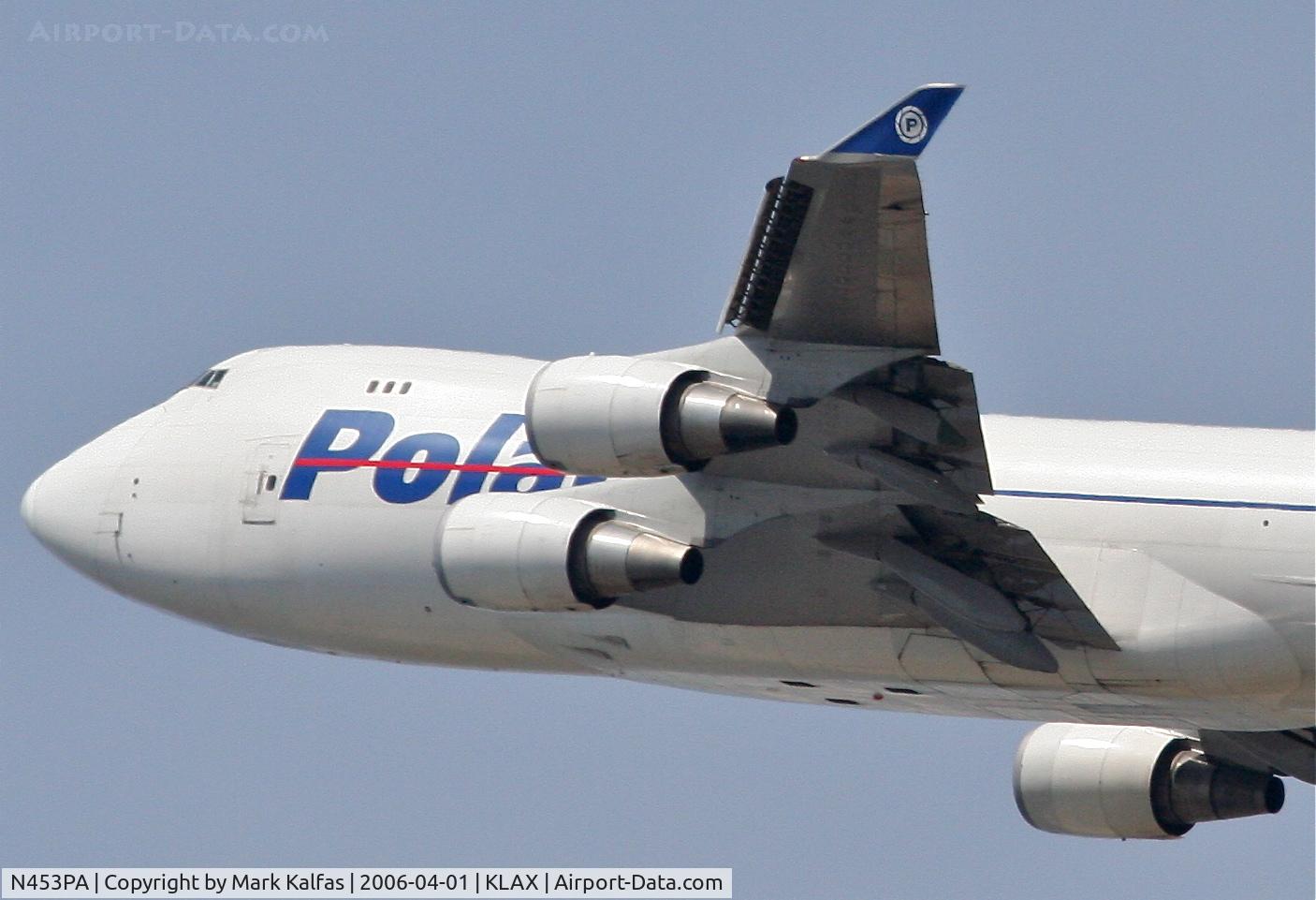 N453PA, 2001 Boeing 747-46NF C/N 30811, Polar Air Cargo Boeing 747-46NF, N453PA 25L departure KLAX.