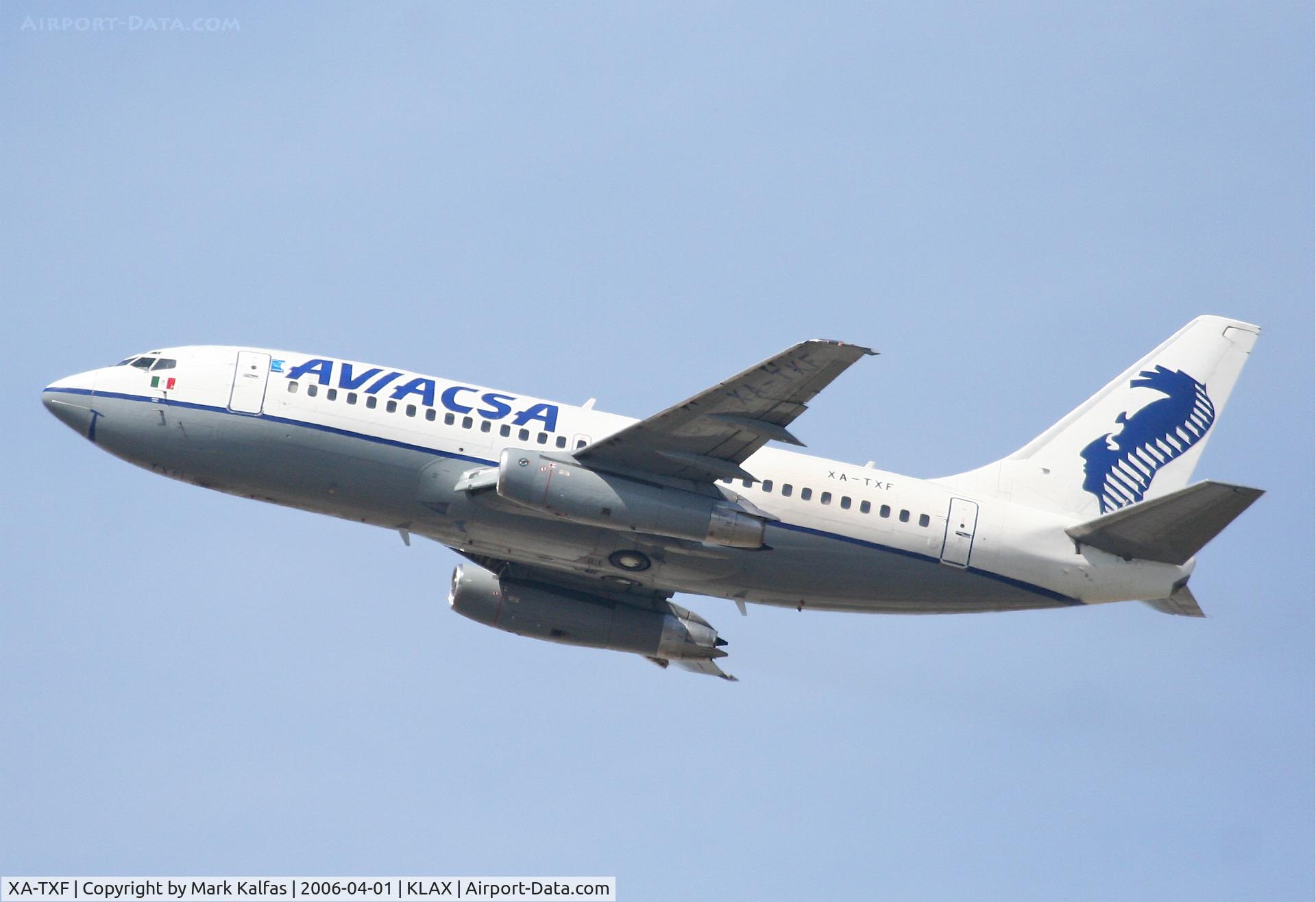 XA-TXF, 1983 Boeing 737-201 C/N 22961, Aviacsa Boeing 737-201, XA-TXF 25R departure KLAX.