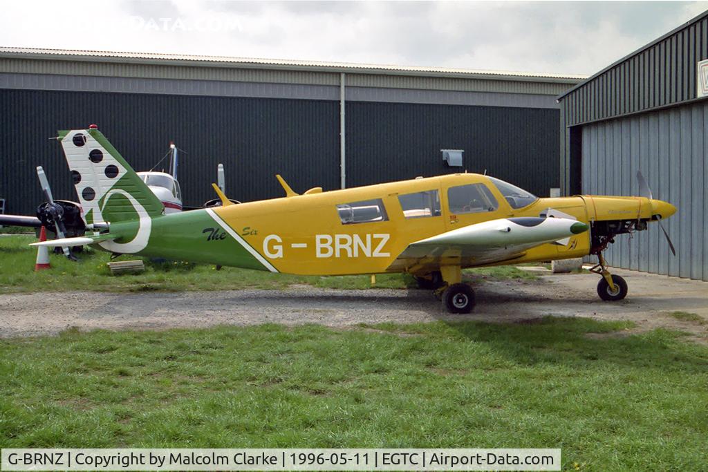 G-BRNZ, 1969 Piper PA-32-300 Cherokee Six Cherokee Six C/N 32-40594, Piper PA-32-300 Cherokee Six B at Cranfield in 1996.