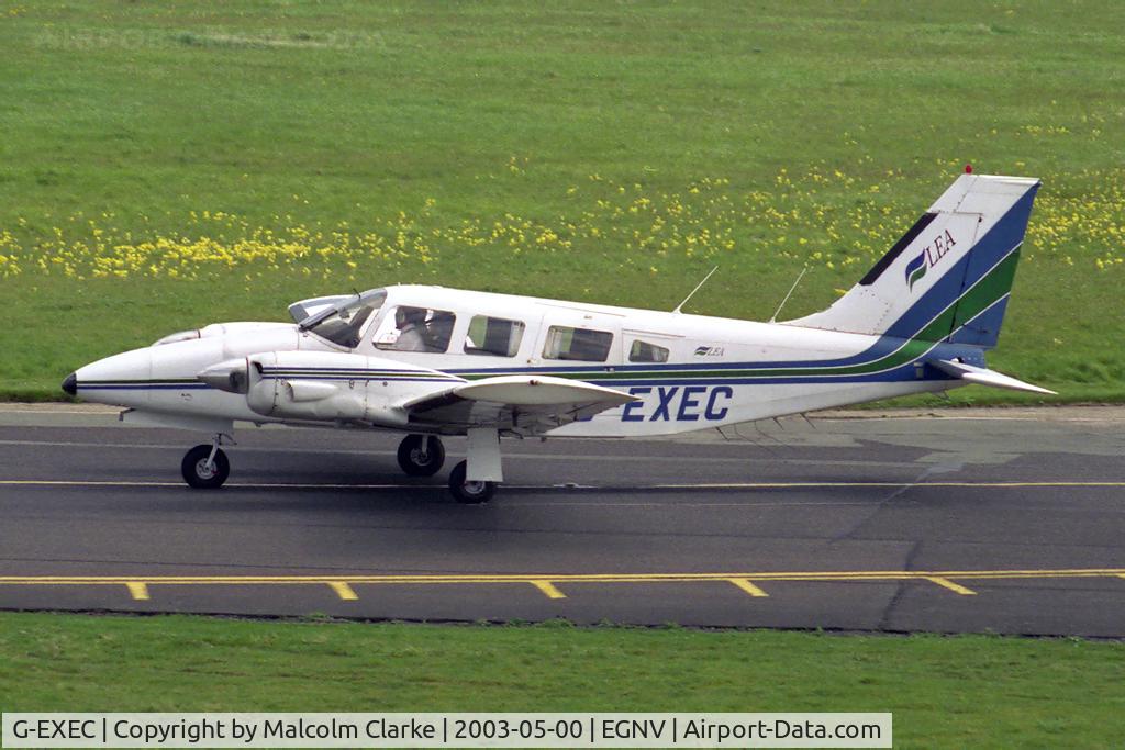 G-EXEC, 1974 Piper PA-34-200 Seneca C/N 34-7450072, Piper PA-34-200T Seneca II at Durham Tees Valley in 2003.