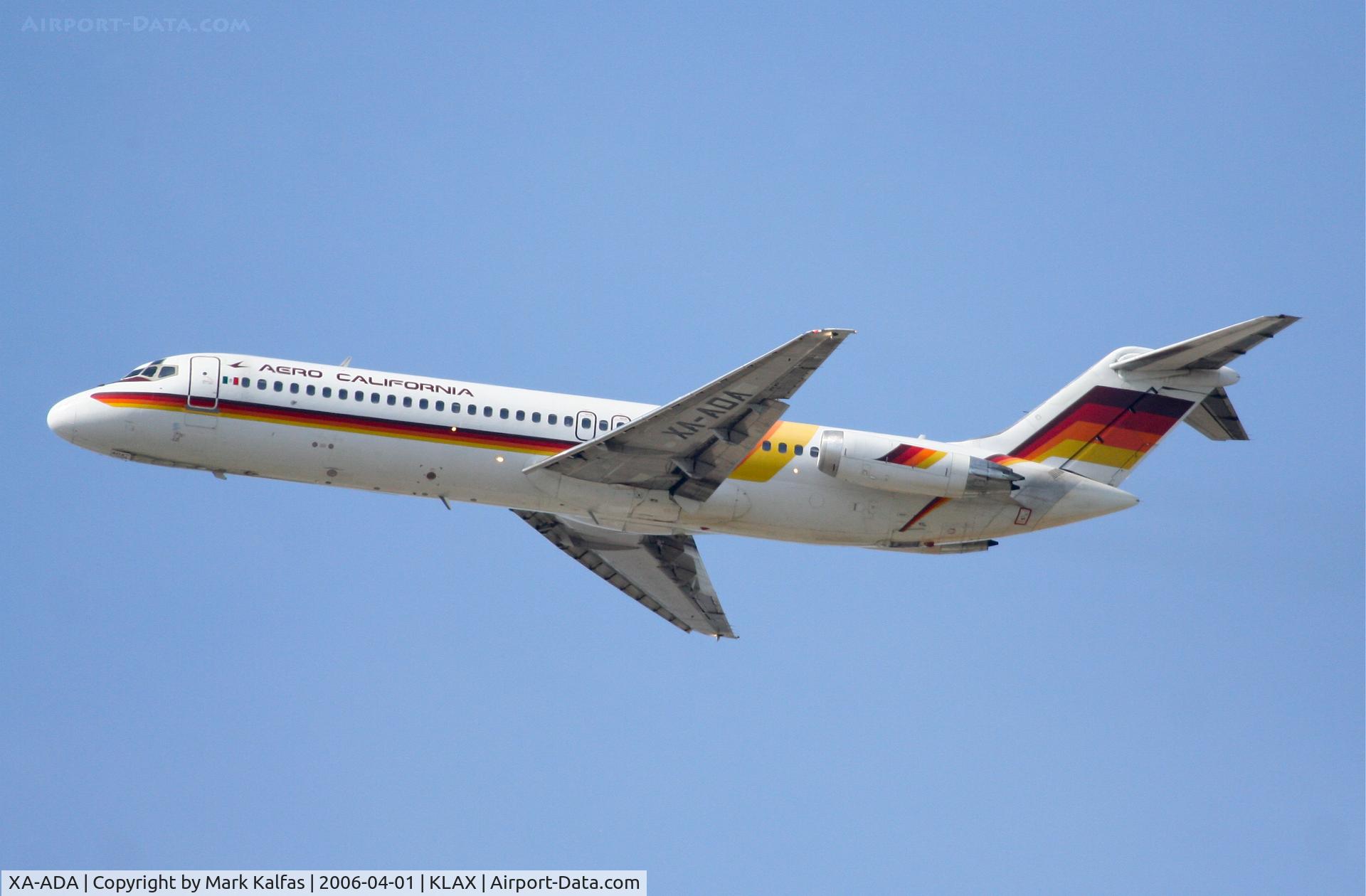 XA-ADA, 1979 McDonnell Douglas DC-9-32 C/N 48112, Aero California Mcdonnell Douglas DC-9-32, XA-ADA 25R departure KLAX.