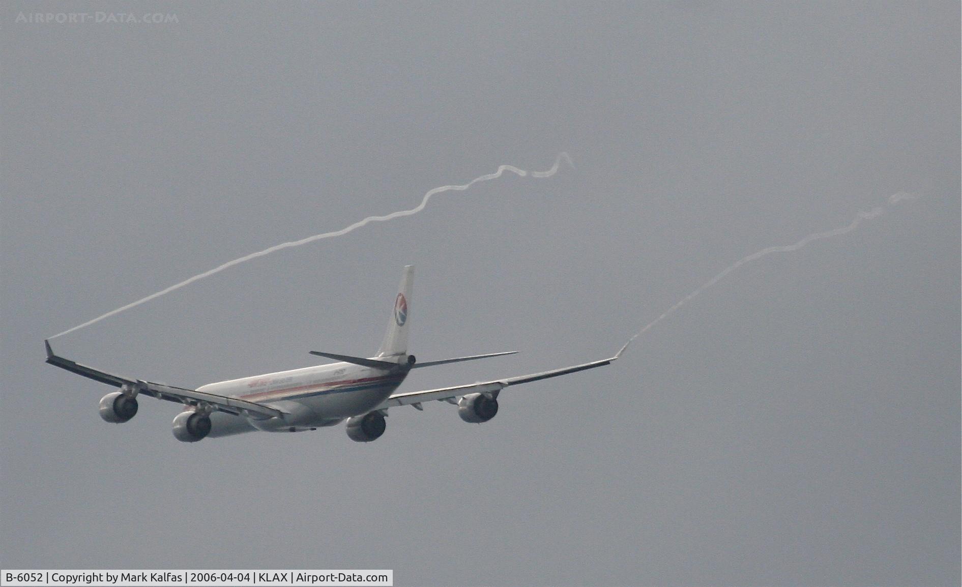 B-6052, 2003 Airbus A340-642 C/N 514, China Eastern Airbus A340-642, B-6052 25R departure KLAX.