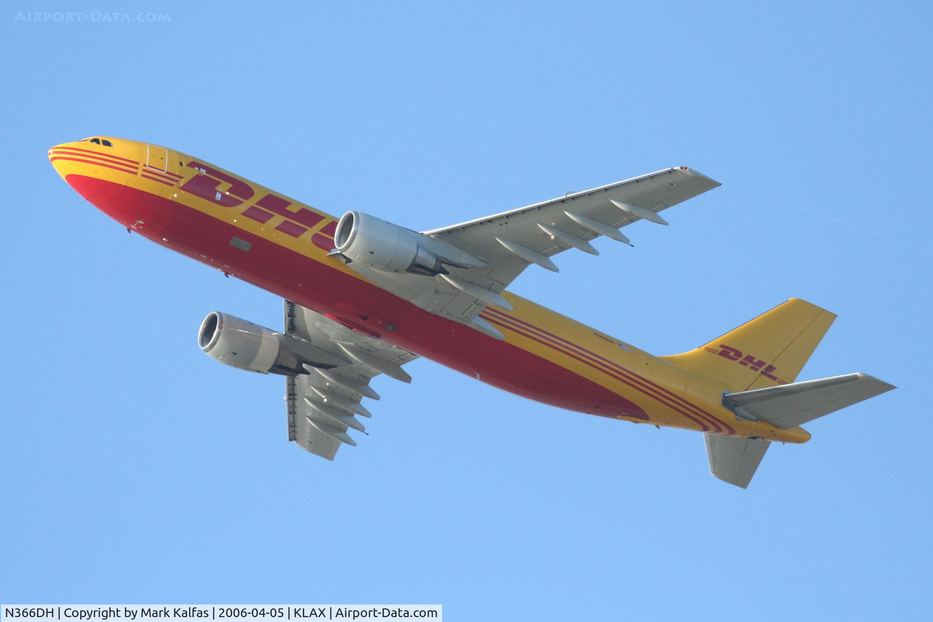 N366DH, 1985 Airbus A300B4-203 C/N 249, DHL Airbus A300 B4-203, N366DH 25L departure KLAX.