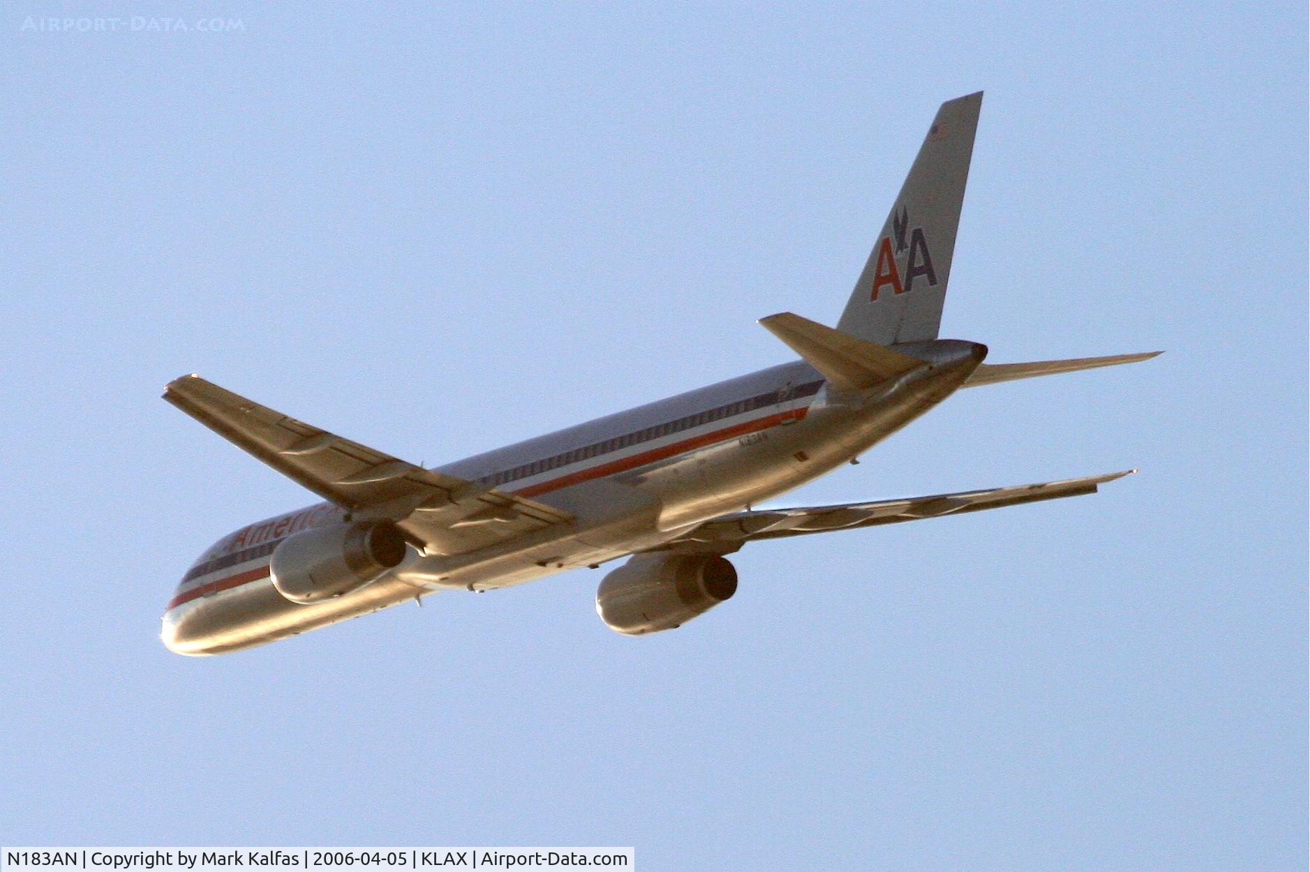 N183AN, 1999 Boeing 757-223 C/N 29593, American Airlines Boeing 757-223. N183AN 25R departure KLAX.