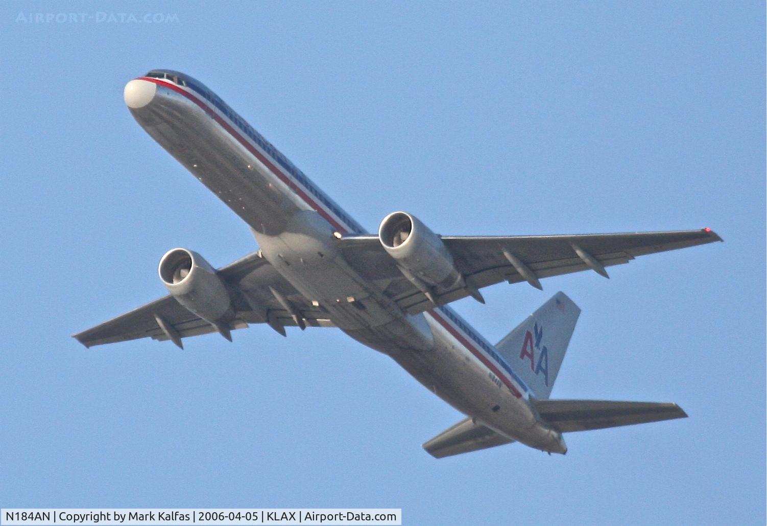 N184AN, 1999 Boeing 757-223 C/N 29594, American Airlines Boeing 757-223. N184AN 25R departure KLAX.