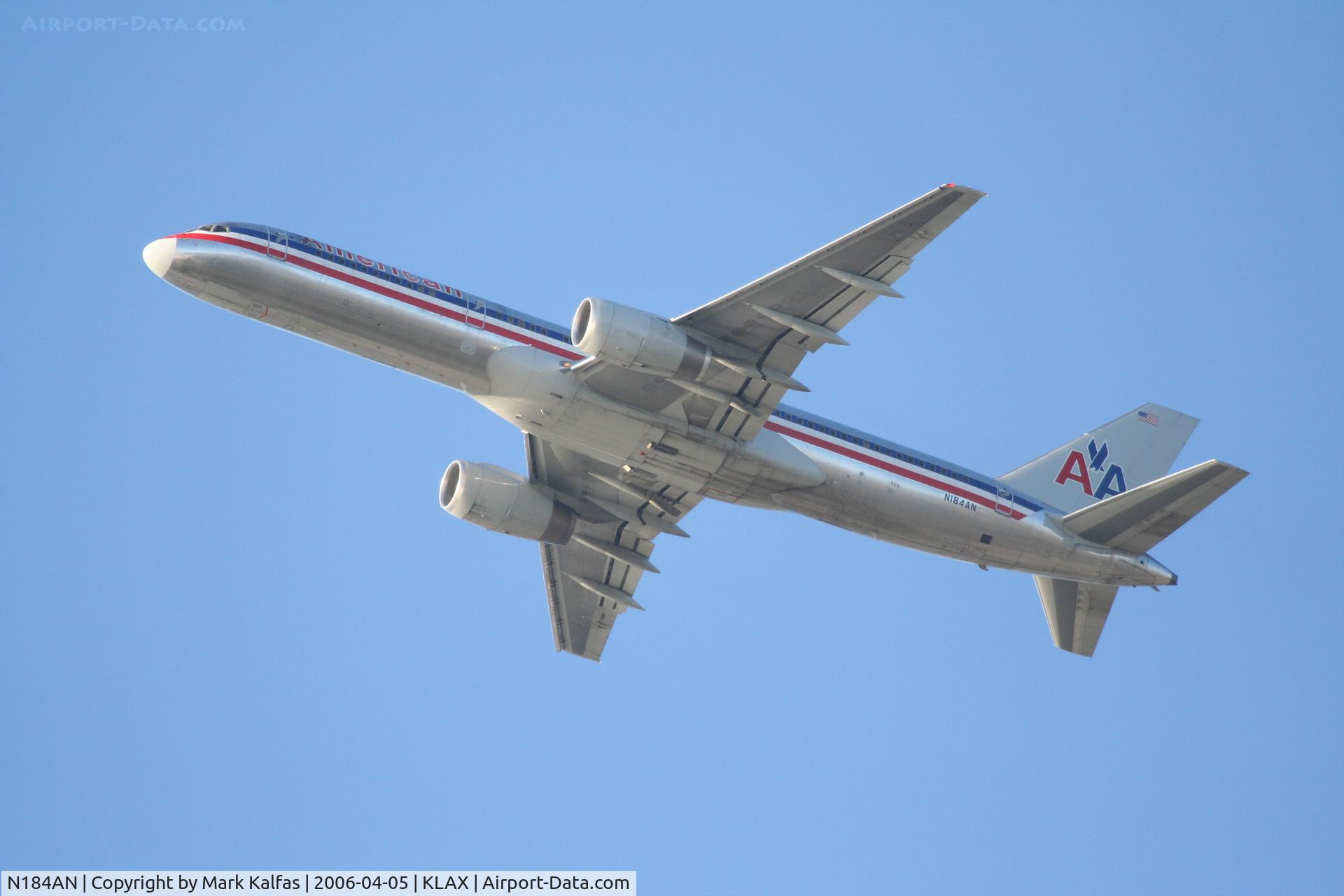 N184AN, 1999 Boeing 757-223 C/N 29594, American Airlines Boeing 757-223. N184AN 25R departure KLAX.