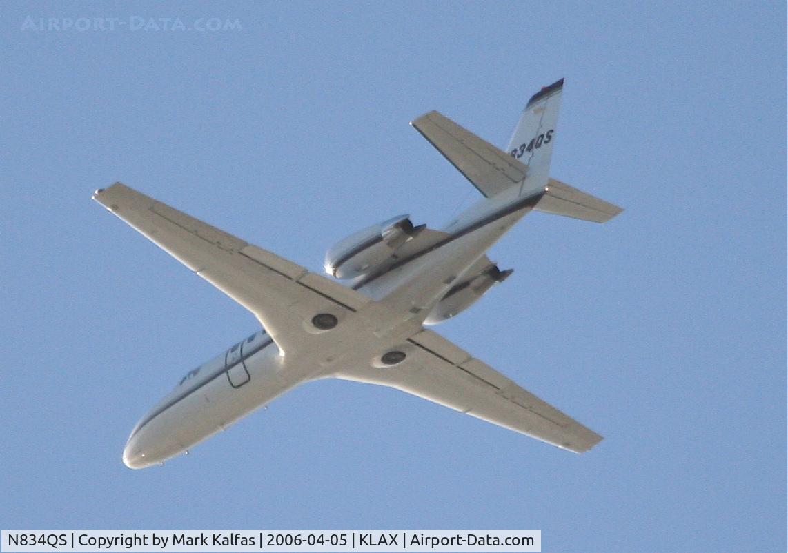 N834QS, 2004 Cessna 560 Citation Encore C/N 560-0669, Net Jets Cessna 560, N834QS 25R departure KLAX.