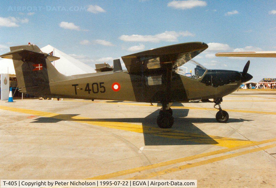 T-405, Saab T-17 Supporter C/N 15-205, Royal Danish Air Force Flying School T-17 Supporter, callsign Danish Air Force 3701, on display at the 1995 Intnl Air Tattoo at RAF Fairford.