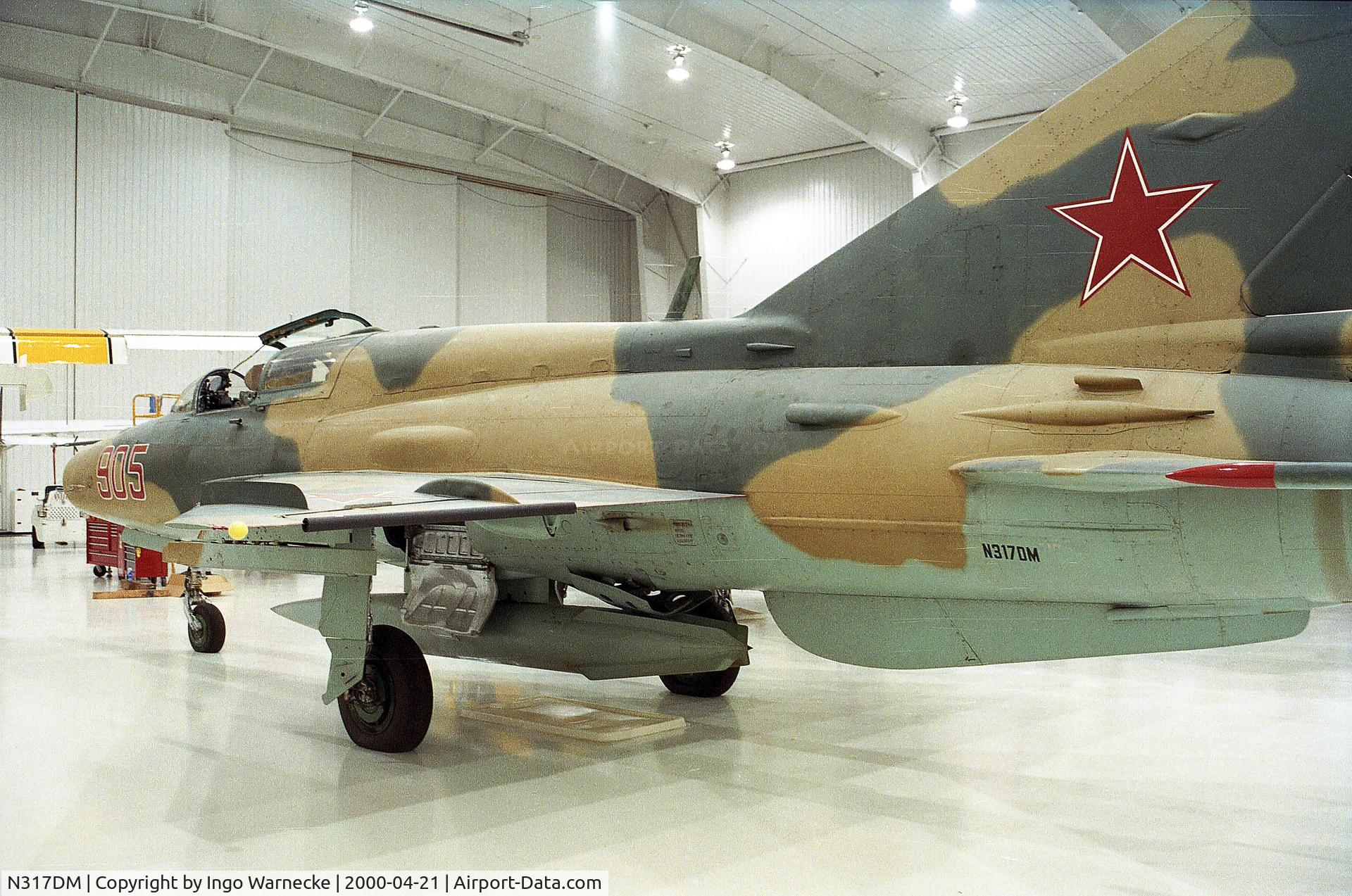 N317DM, 1974 Mikoyan-Gurevich MiG-21UM Lancer B C/N 516913056, Mikoyan i Gurevich MiG-21UM MONGOL at the Polar Aviation Museum, Blaine MN