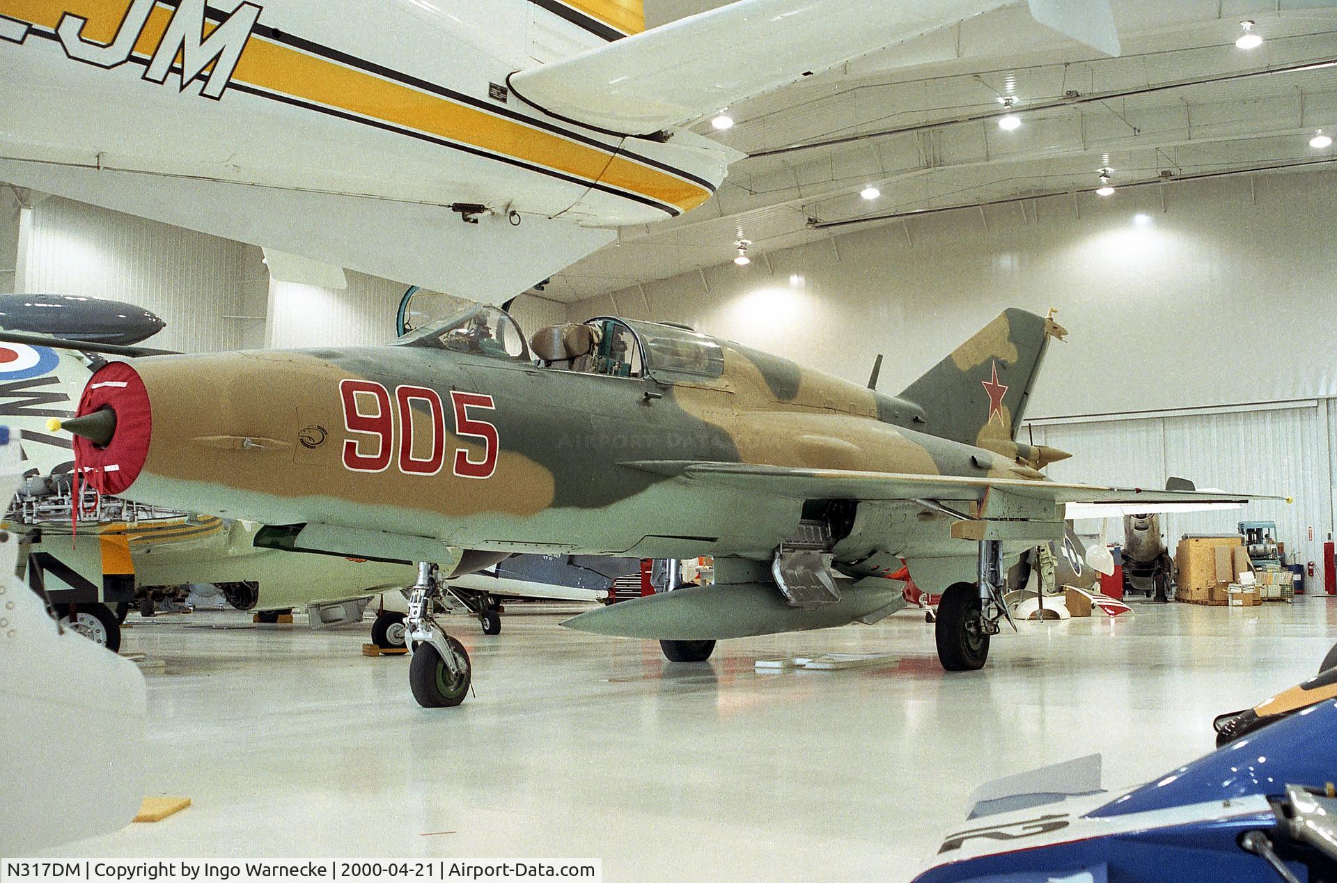N317DM, 1974 Mikoyan-Gurevich MiG-21UM Lancer B C/N 516913056, Mikoyan i Gurevich MiG-21UM MONGOL at the Polar Aviation Museum, Blaine MN