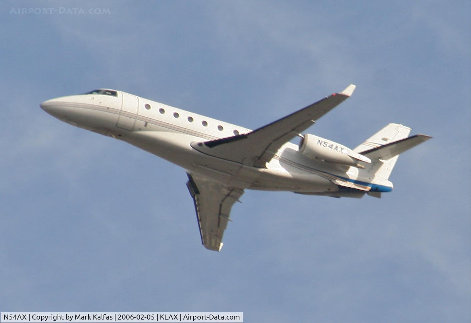 N54AX, 2001 Israel Aircraft Industries IAI-1126 Galaxy C/N 054, Gulfstream G200, 25R departure KLAX.