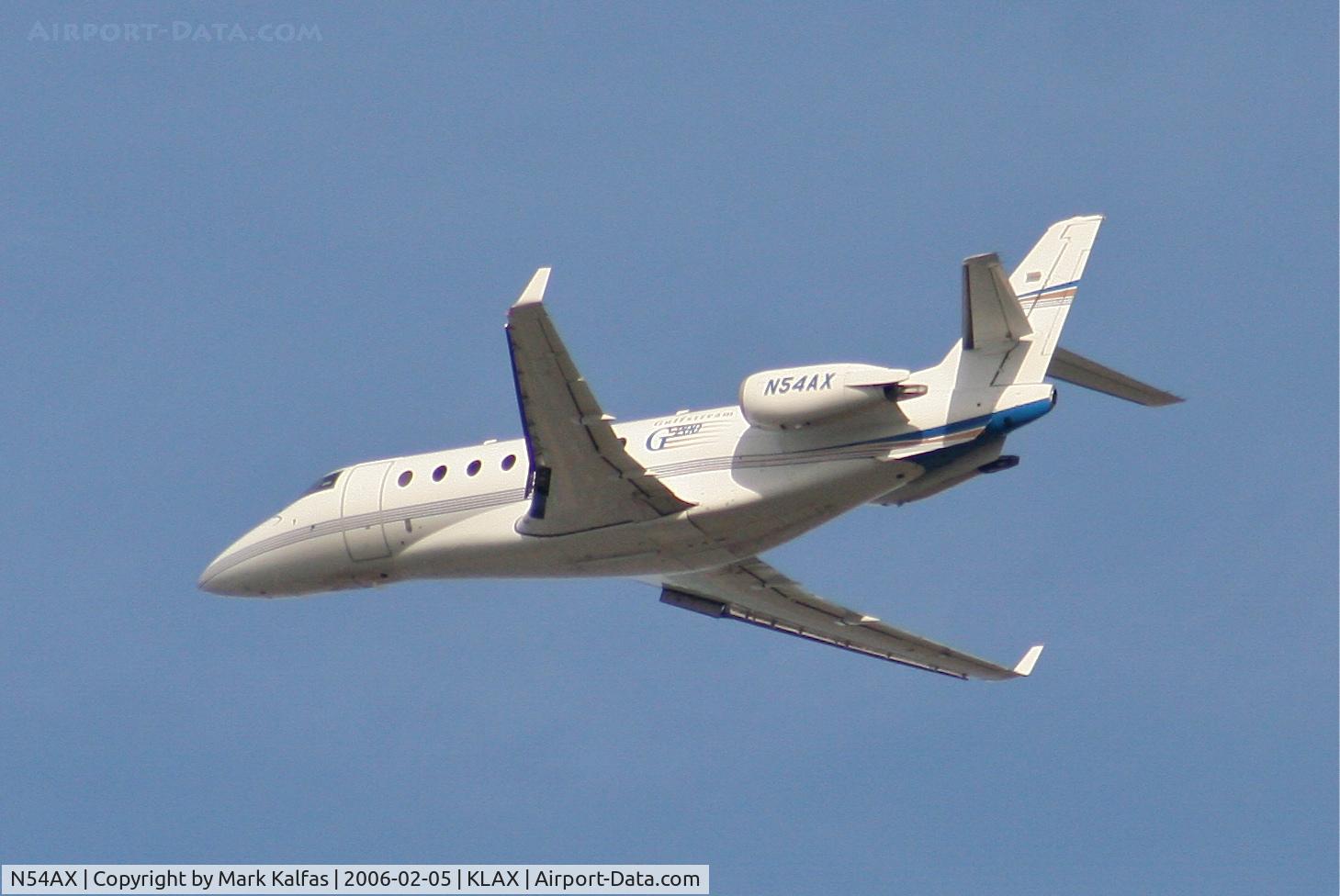 N54AX, 2001 Israel Aircraft Industries IAI-1126 Galaxy C/N 054, Gulfstream G200, N54AX 25R departure KLAX.