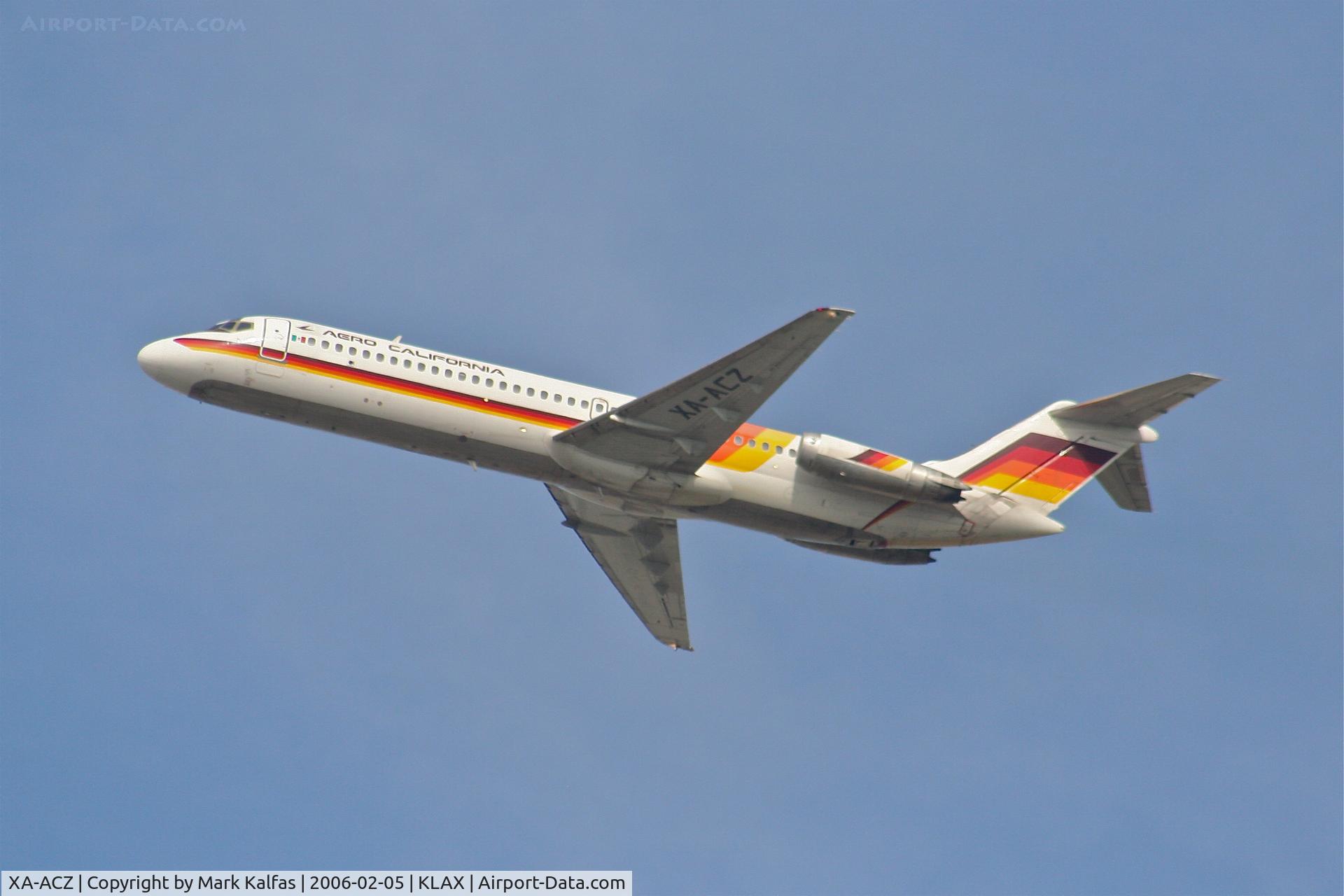 XA-ACZ, 1971 Douglas DC-9-32 C/N 47514, Aero California Mcdonnell Douglas DC-9-32, XA-ACZ 25R departure KLAX.