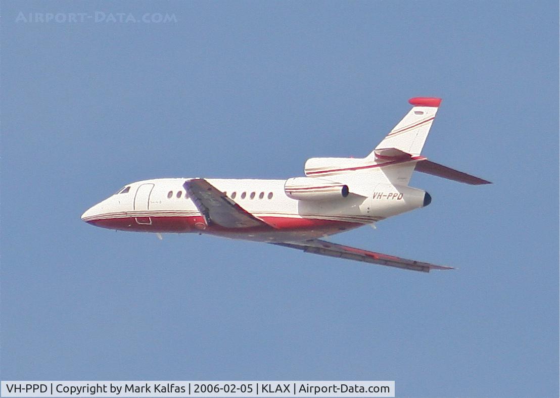 VH-PPD, 2000 Dassault Falcon 900C C/N 185, Paspaley Pearl's FALCON 900, VH-PPD departing 25L KLAX