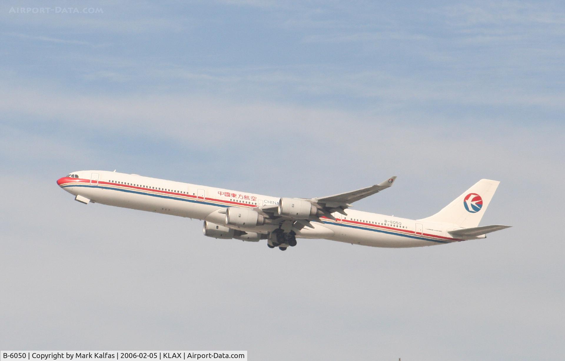 B-6050, 2002 Airbus A340-642 C/N 468, China Eastern Airbus A340-642, B-6050 25R departure KLAX.