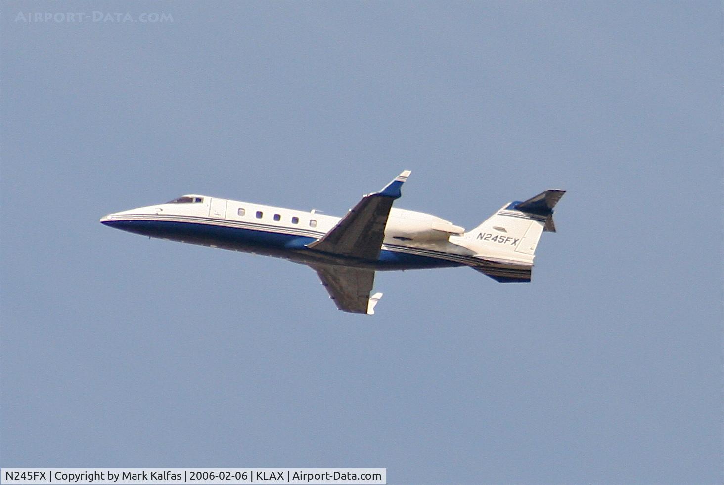 N245FX, 2000 Learjet 60 C/N 60-182, Bombardier Flexjet - Jet Solutions Learjet 60, N245FX 25L departure KLAX.