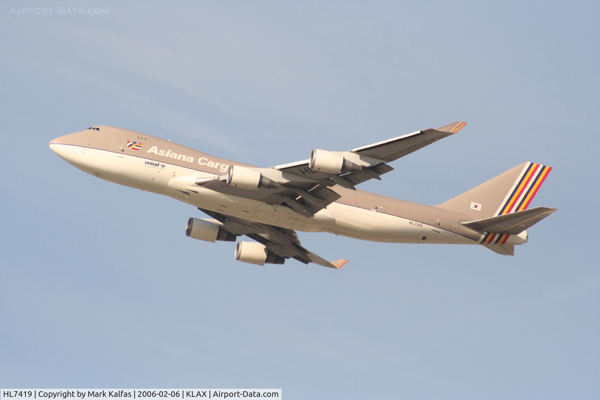 HL7419, 1994 Boeing 747-48EF (SCD) C/N 25781, Asiana Cargo Boeing 747-48EF (SCD), HL7419 25L departure KLAX.