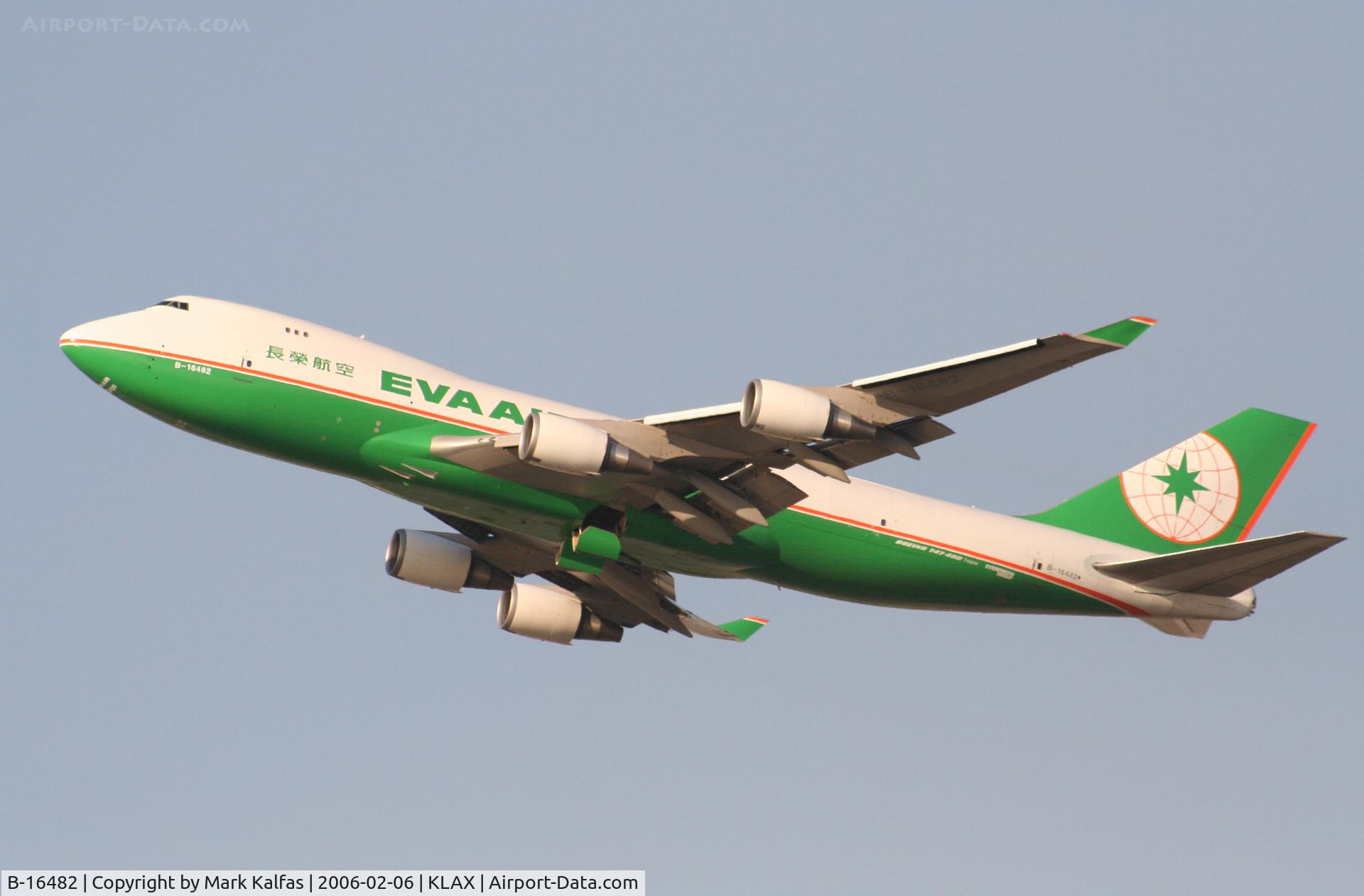 B-16482, 2001 Boeing 747-45EF (SCD) C/N 30608, Eva Air Cargo Boeing 747-45EF (SCD), B-16482 25L departure KLAX.