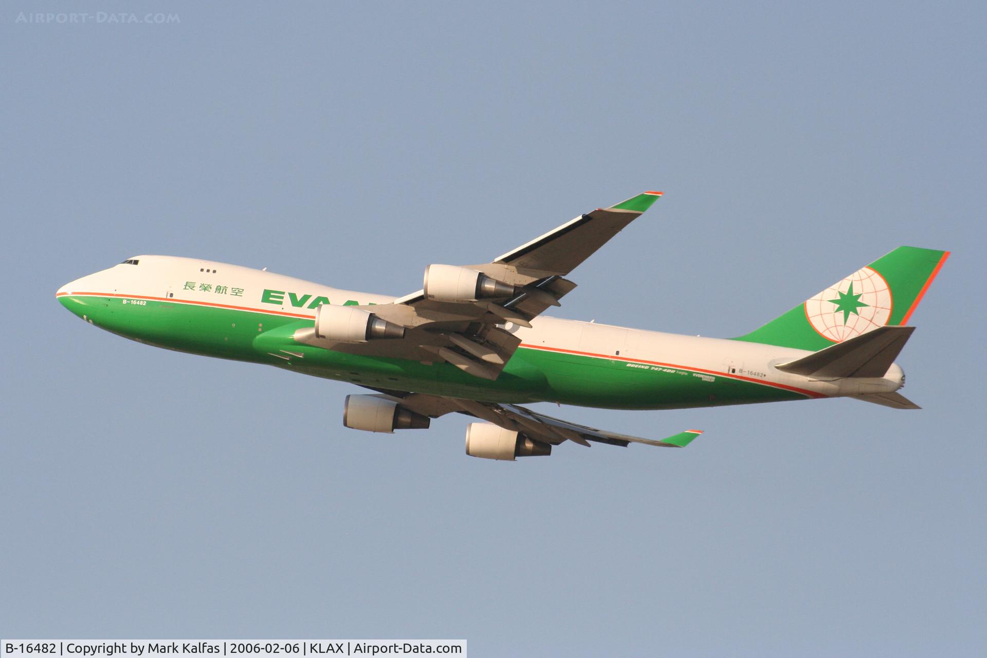 B-16482, 2001 Boeing 747-45EF (SCD) C/N 30608, Eva Air Cargo Boeing 747-45EF (SCD), B-16482 25L departure KLAX.