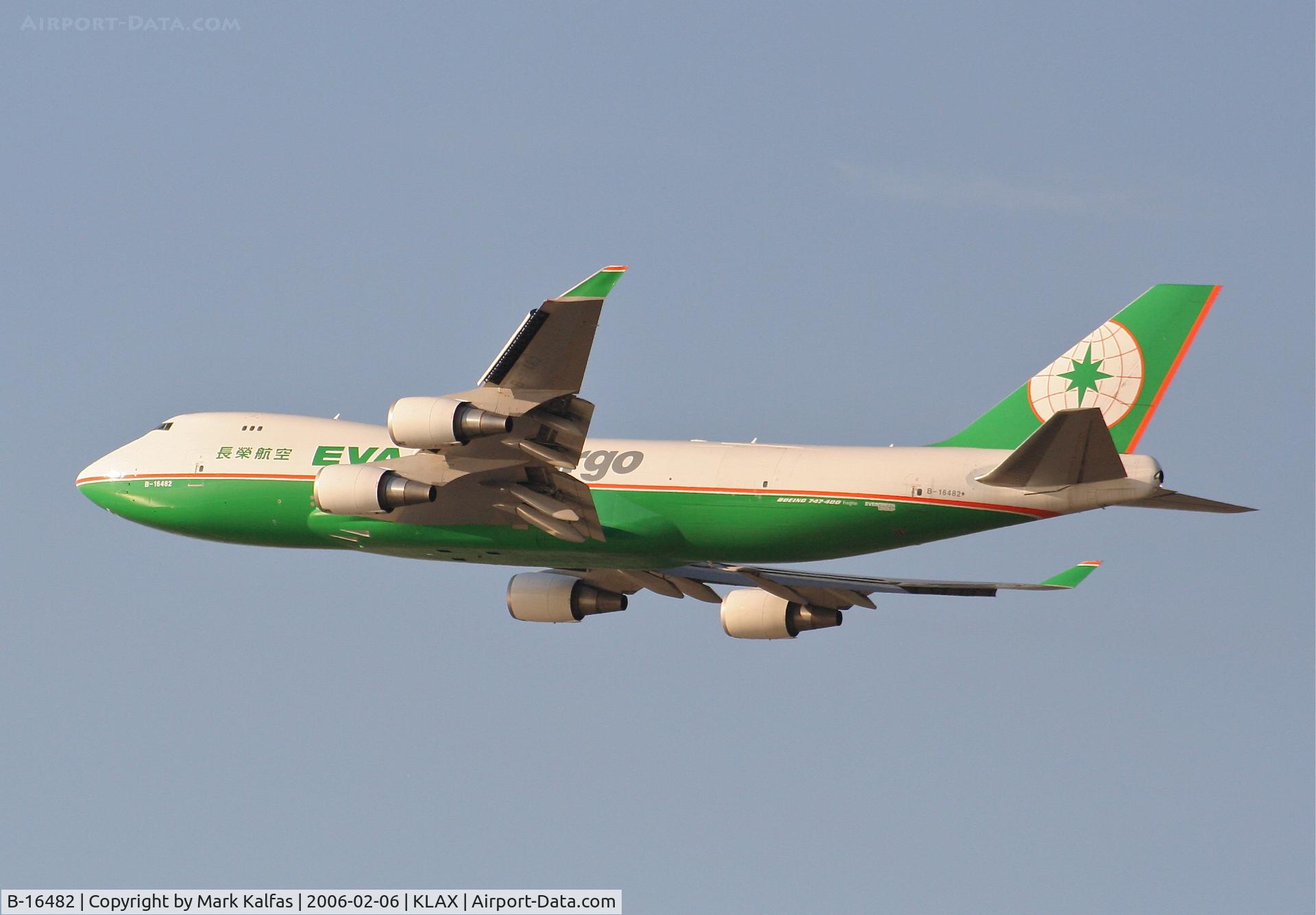 B-16482, 2001 Boeing 747-45EF (SCD) C/N 30608, Eva Air Cargo Boeing 747-45EF (SCD), B-16482 25L departure KLAX.