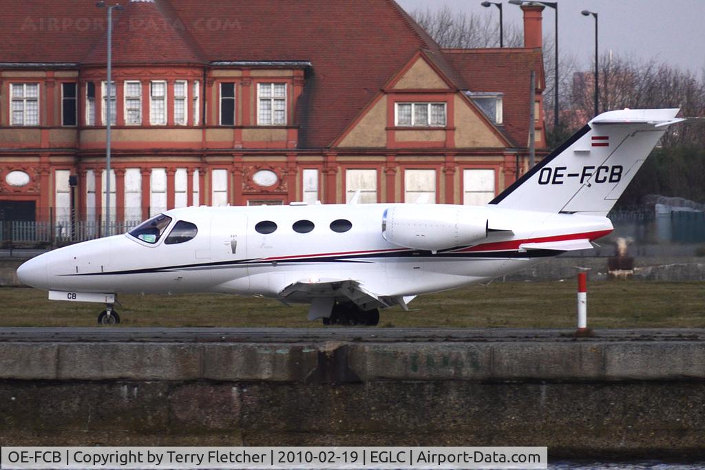 OE-FCB, 2008 Cessna 510 Citation Mustang Citation Mustang C/N 510-0044, Austrian Cessna 510 Mustang lands at London City Airport