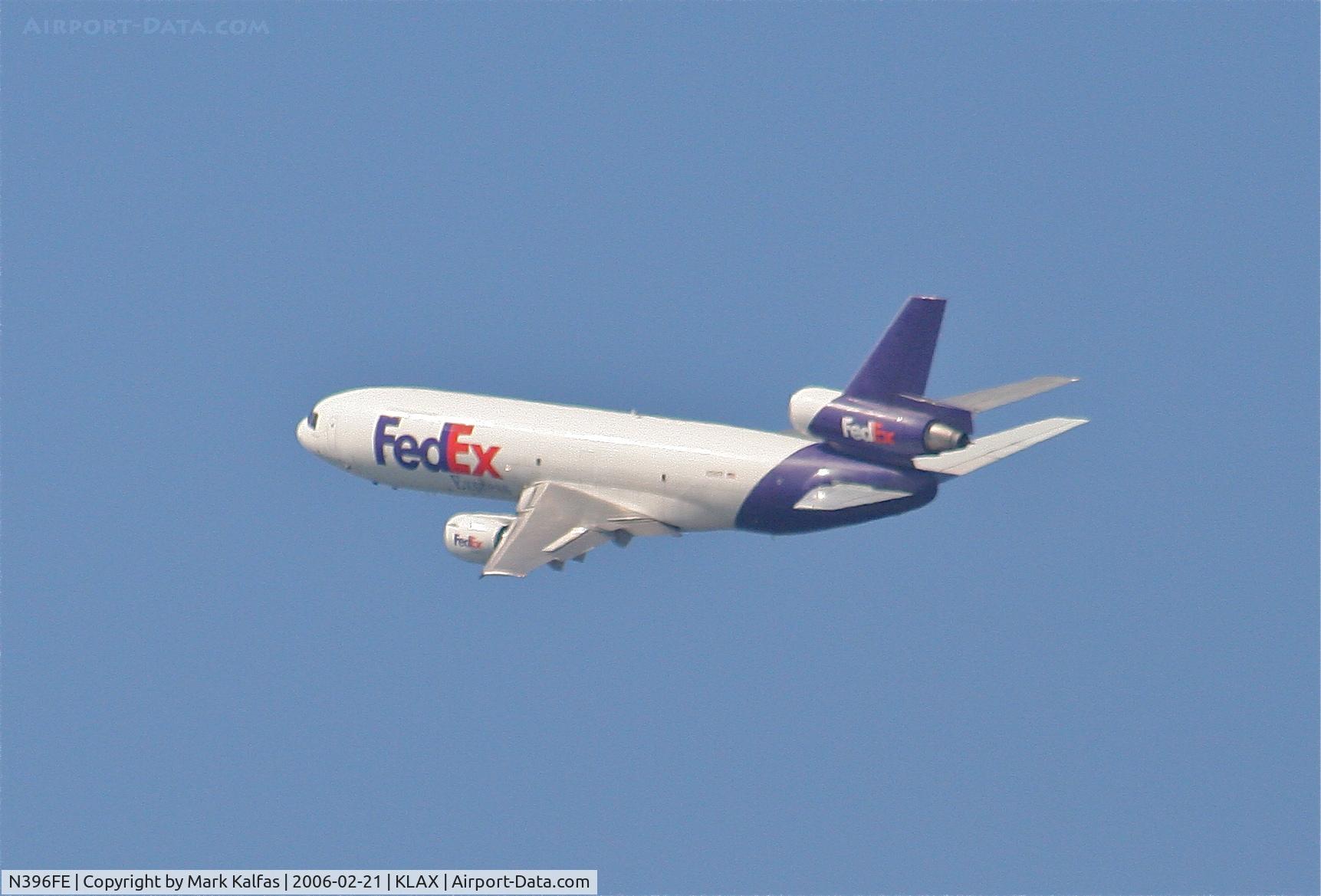 N396FE, 1975 McDonnell Douglas MD-10-10F C/N 46630, FedEx Mcdonnell Douglas MD-10-10F, N396FE 25L departure KLAX.