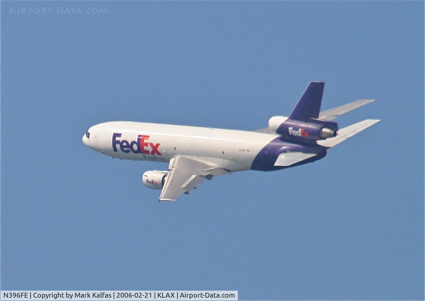 N396FE, 1975 McDonnell Douglas MD-10-10F C/N 46630, FedEx Mcdonnell Douglas MD-10-10F, N396FE 25L departure KLAX.