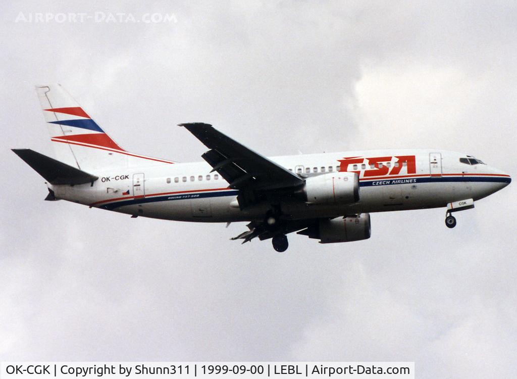 OK-CGK, 1997 Boeing 737-55S C/N 28471, Landing rwy 07