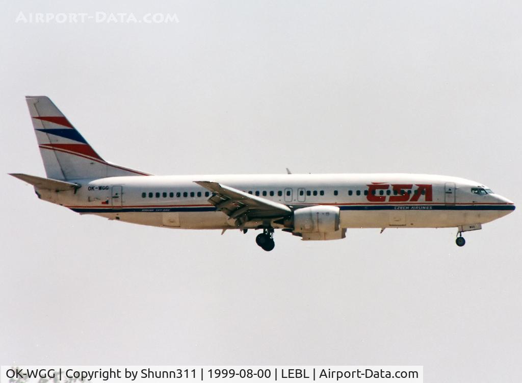 OK-WGG, 1990 Boeing 737-4Y0 C/N 24693, Landing rwy 07