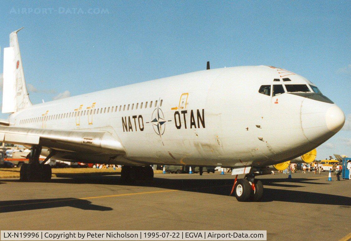 LX-N19996, 1968 Boeing 707-329C C/N 19996, Boeing 707-329C, callsign Nato 11, of the NATO Airborne Early Warning Force - NAEWF - on display at the 1995 Intnl Air Tattoo at RAF Fairford.