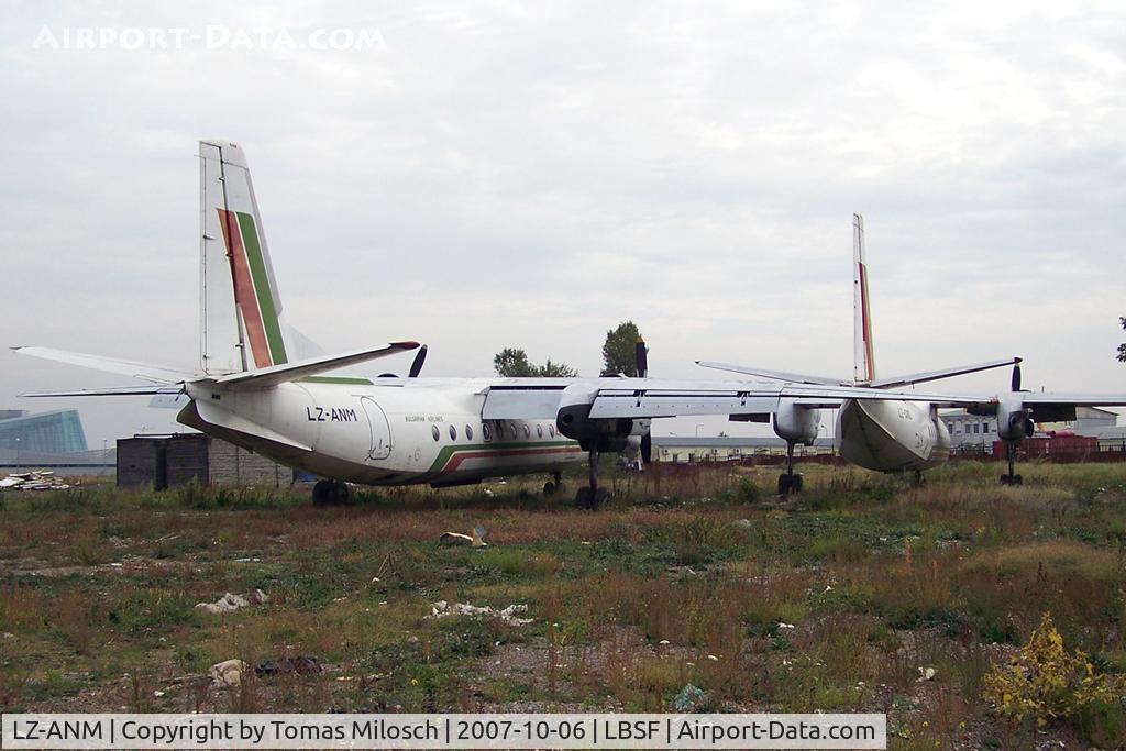LZ-ANM, 1967 Antonov An-24B C/N 77302905, Together with LZ-AND, on the left you can see Sofia Airport