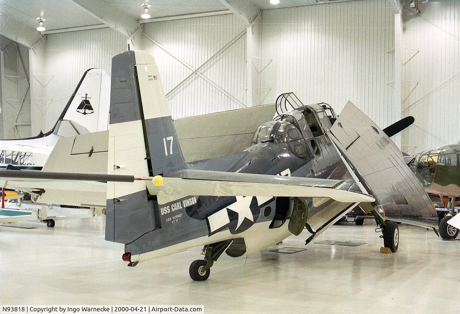 N93818, 1945 Grumman TBM-3E Avenger C/N 53818, Grumman (General Motors) TBM-3E Avenger at the Polar Aviation Museum, Blaine MN