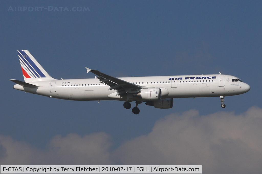 F-GTAS, 2008 Airbus A321-212 C/N 3419, Air France A321 at Heathrow
