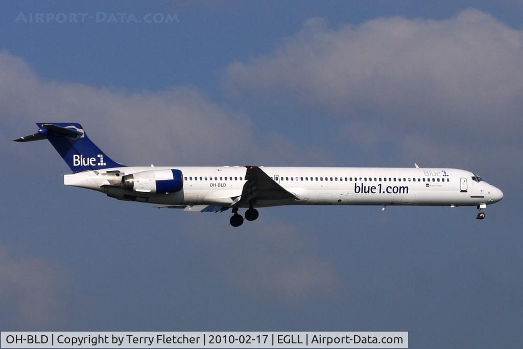 OH-BLD, 1997 McDonnell Douglas MD-90-30 C/N 53544, Blue Line MD90 at Heathrow