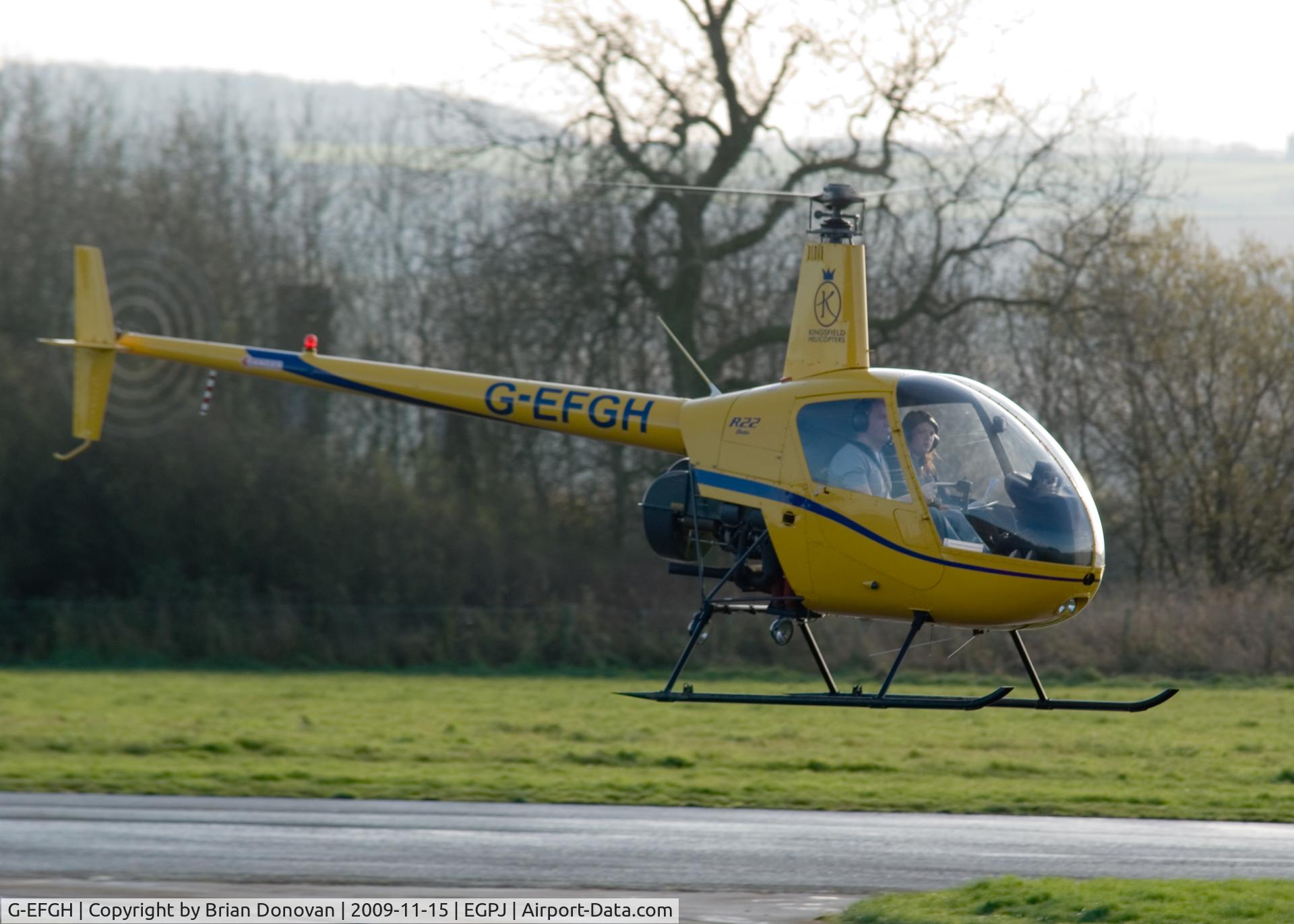 G-EFGH, 1990 Robinson R22 Beta C/N 1487, Arriving at Fife Airport, Glenrothes, Scotland