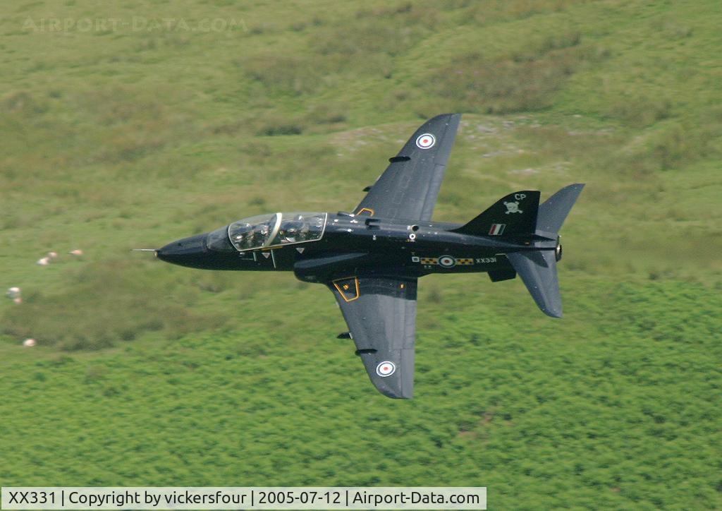 XX331, 1980 Hawker Siddeley Hawk T.1A C/N 177/312155, Royal Air Force. Operated by 100 Squadron, coded 'CP'. M6 Pass, Cumbria.
