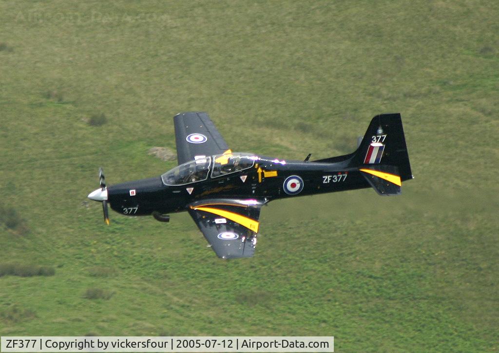 ZF377, 1992 Short S-312 Tucano T1 C/N S120/T91, Royal Air Force Tucano T1 (c/n S120/T91). Operated by 1 FTS. M6 Pass, Cumbria.