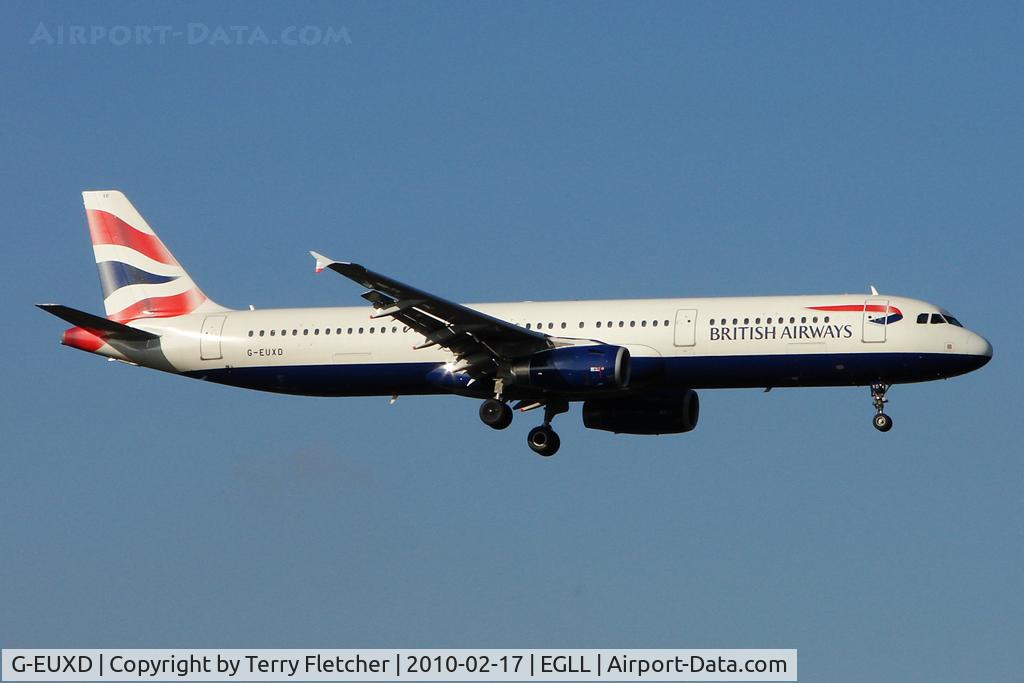 G-EUXD, 2004 Airbus A321-231 C/N 2320, British Airways A321 at Heathrow