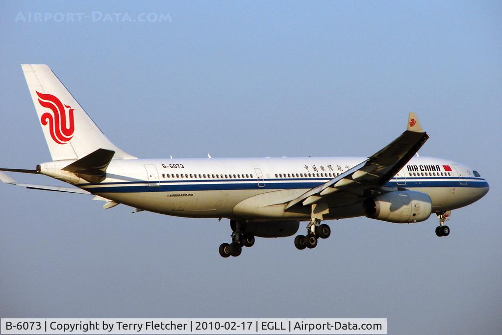 B-6073, 2006 Airbus A330-243 C/N 780, Air China's Airbus 330 arriving at Heathrow