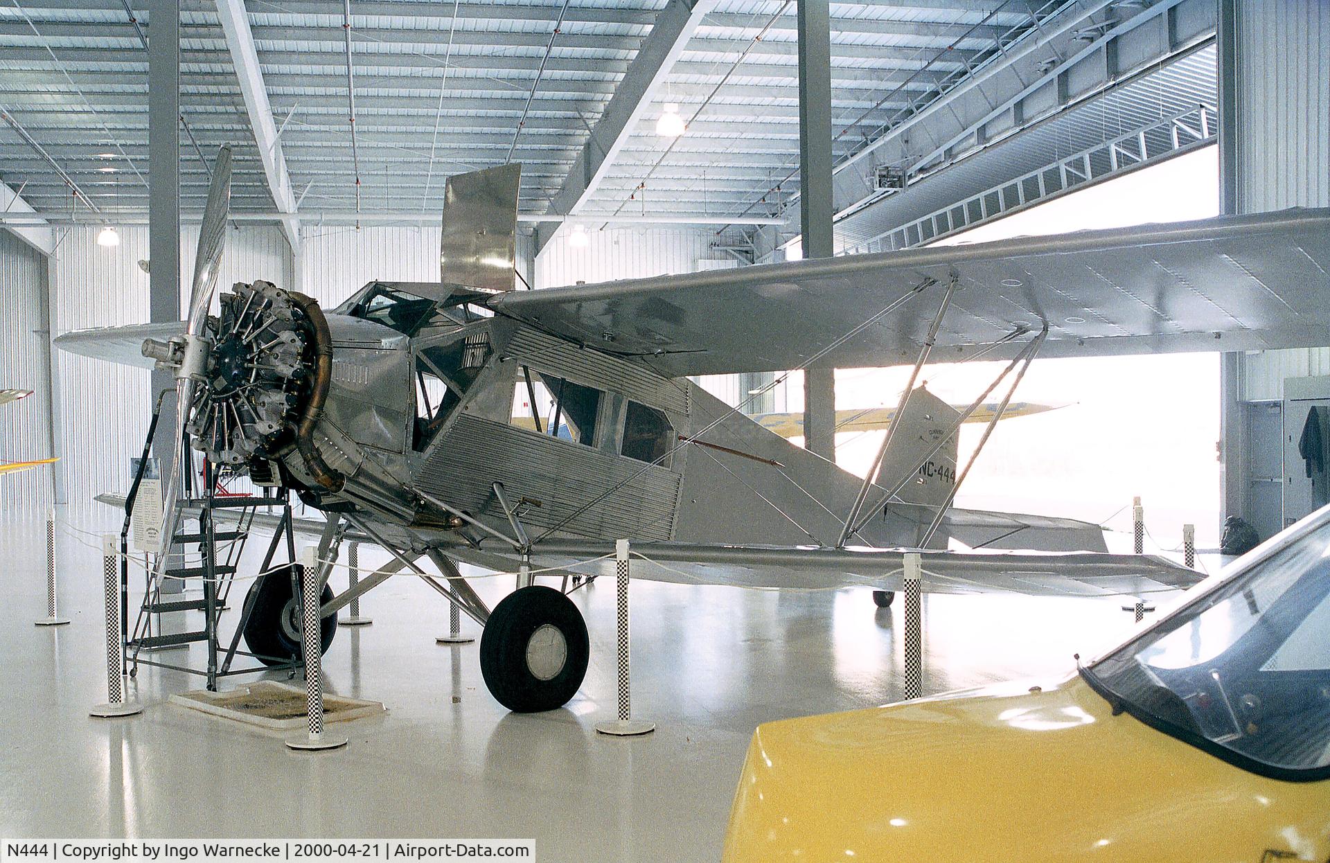N444, 1938 Cunningham-Hall PT-6F C/N 381, Cunningham Hall PT-6F at the Golden Wings Flying Museum, Blaine MN